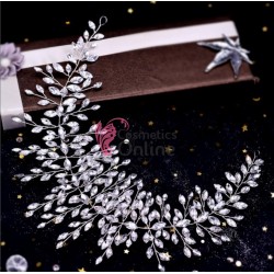 Tiara Ti010CC Luxury argintie pentru mirese cu Crystale HandMade + 2 Agrafe